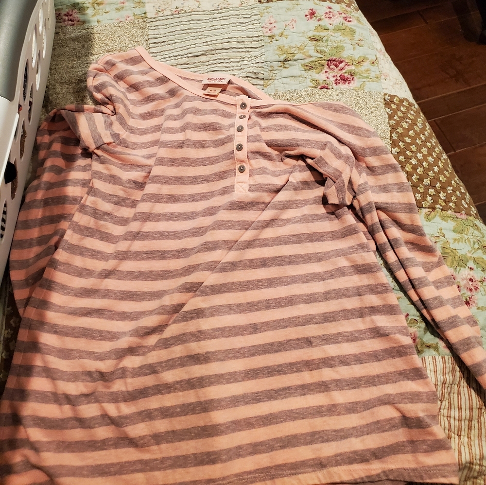 Mosimo pink and grey striped shirt
